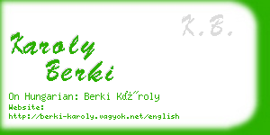 karoly berki business card